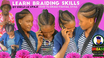 #100 Learn Braiding Technique Fish Tail Hair Style |Jinsi Ya Kusuka Mitindo Ya Rasta Mwiba wa Samaki