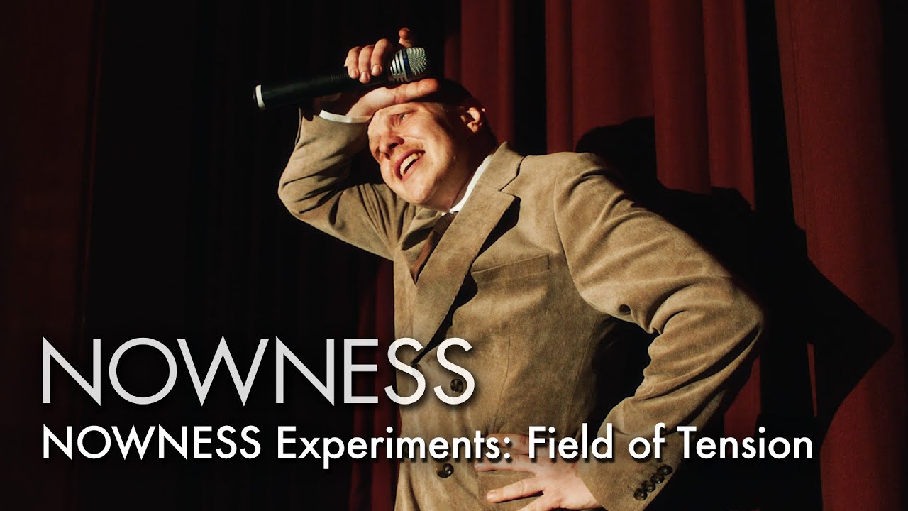 Tension surges between a performer and his audience in a two-channel film confronting creative doubt