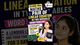 !CLASS-10TH!🔥!MATHS!💫 ! PAIR OF LINEAR EQUATION IN TWO VARIABLES! WORD PROBLEMS!-06 #shorts