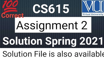 cs615 Assignment 2 Solution || Spring 2021