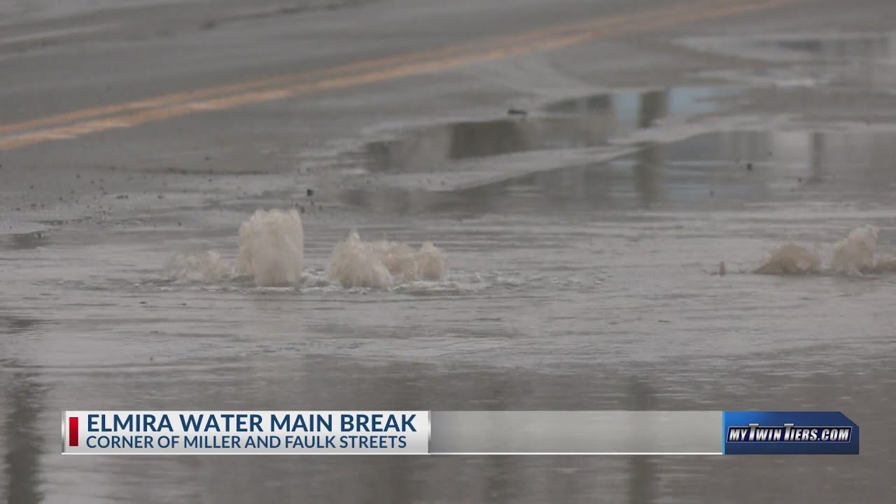 Water main break causes street closure on Elmira's south side