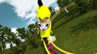 360 VR | BIG Banana Cat Roller Coaster