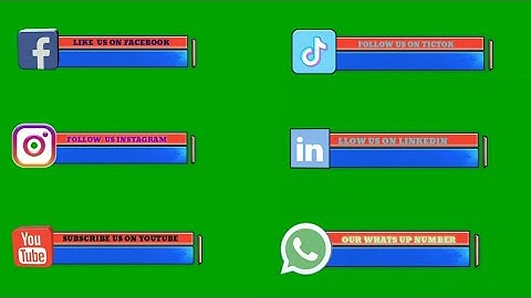 Green screen lower third subscribe like follow animation effects | chroma key social media icon