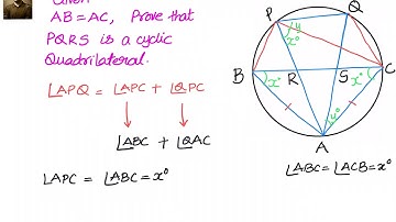 Circles- IX grade- Cyclic quadrilaterals Example: Prove that points P, Q, R ans S are concyclic