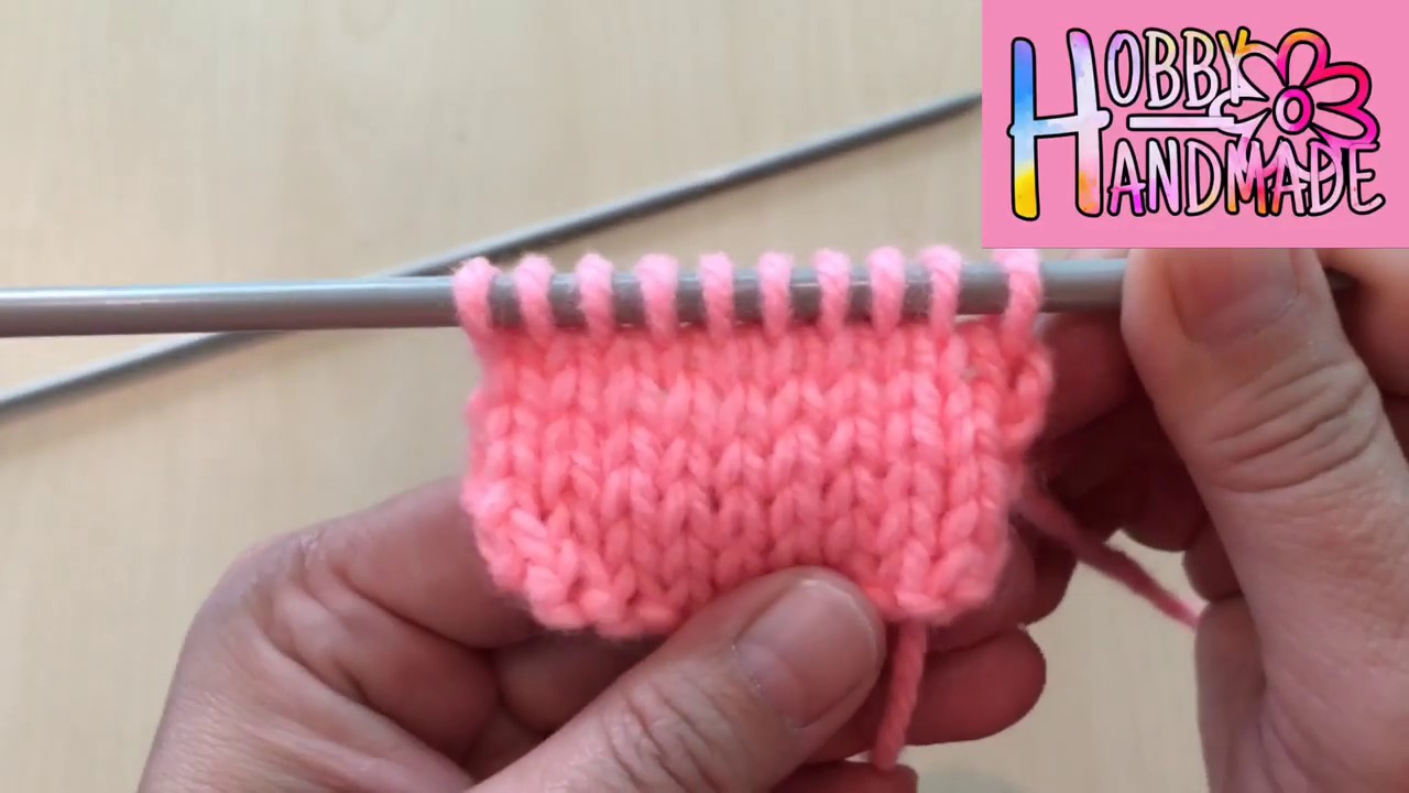 สอนถักนิตติ้งลายสต็อกกิ้งไหมพรมสีชมพูสีสวยมาก (Knit Stocking Stitch Pink)