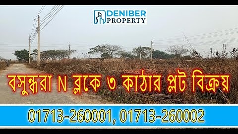 বসুন্ধরা N ব্লকে পার্ক ও বাজার প্রতিদিন সংলগ্ন ৩ কাঠার প্লট বিক্রয় Plot sale N block 3k 01713260001