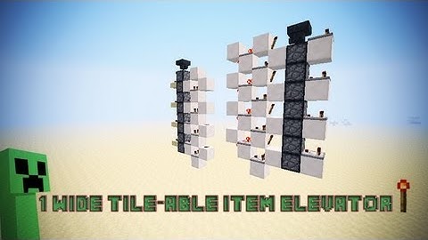 Minecraft Redstone: 1 Wide Tilable Vertical Item Elevator!