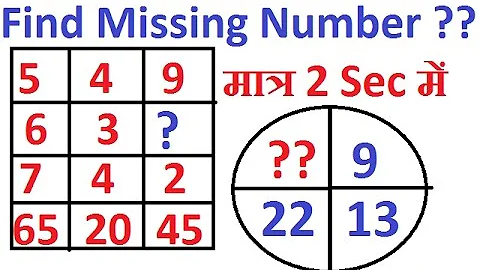 Reasoning Tricks in hindi | Missing number | SSC CGL 2020 / Railway NTPC previous year SSC CHSL 2020