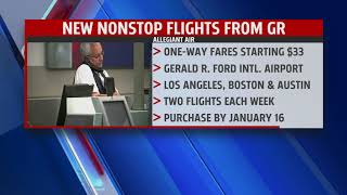 Allegiant adds new nonstop flights from GRR