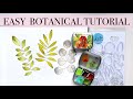 New Botanical Stamp Set Watercolour Tutorial | Easy Foliage Illustration