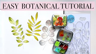 New Botanical Stamp Set Watercolour Tutorial | Easy Foliage Illustration