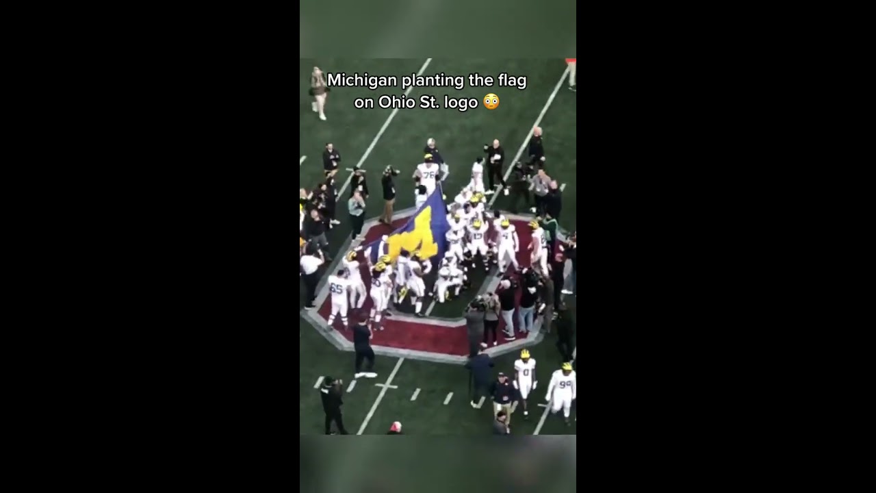 Michigan Planted Its Flag On Ohio State S Logo After Winning The Game Via Chengelis TW 