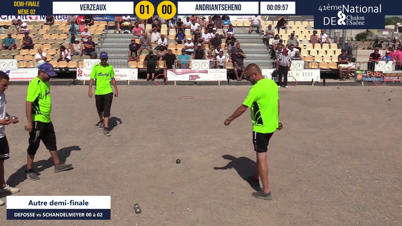 Miniature : Demi-finales du National à pétanque de Chalon-sur-Saône 2019 : Verzeaux vs Andriantseheno