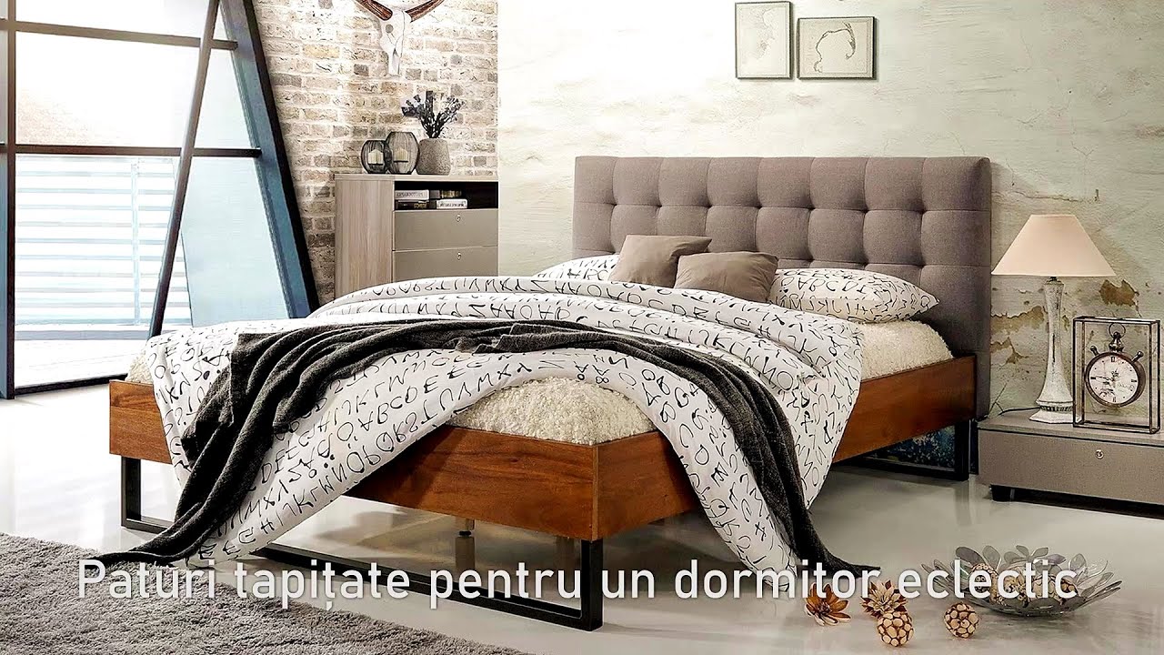 Paturi tapitate pentru un dormitor eclectic - YouTube