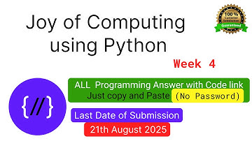 NPTEL The Joy of Computing using python week 4 ALL 3 programming assignment answer with link of code