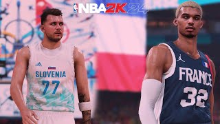 Luka and Wemby Face Off in the Olympics! | NBA 2K24 Olympics Mode | Slovenia vs. France