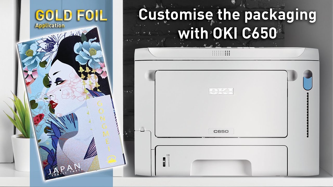 Customise the packaging with OKI C650 - Gold foil application. - YouTube