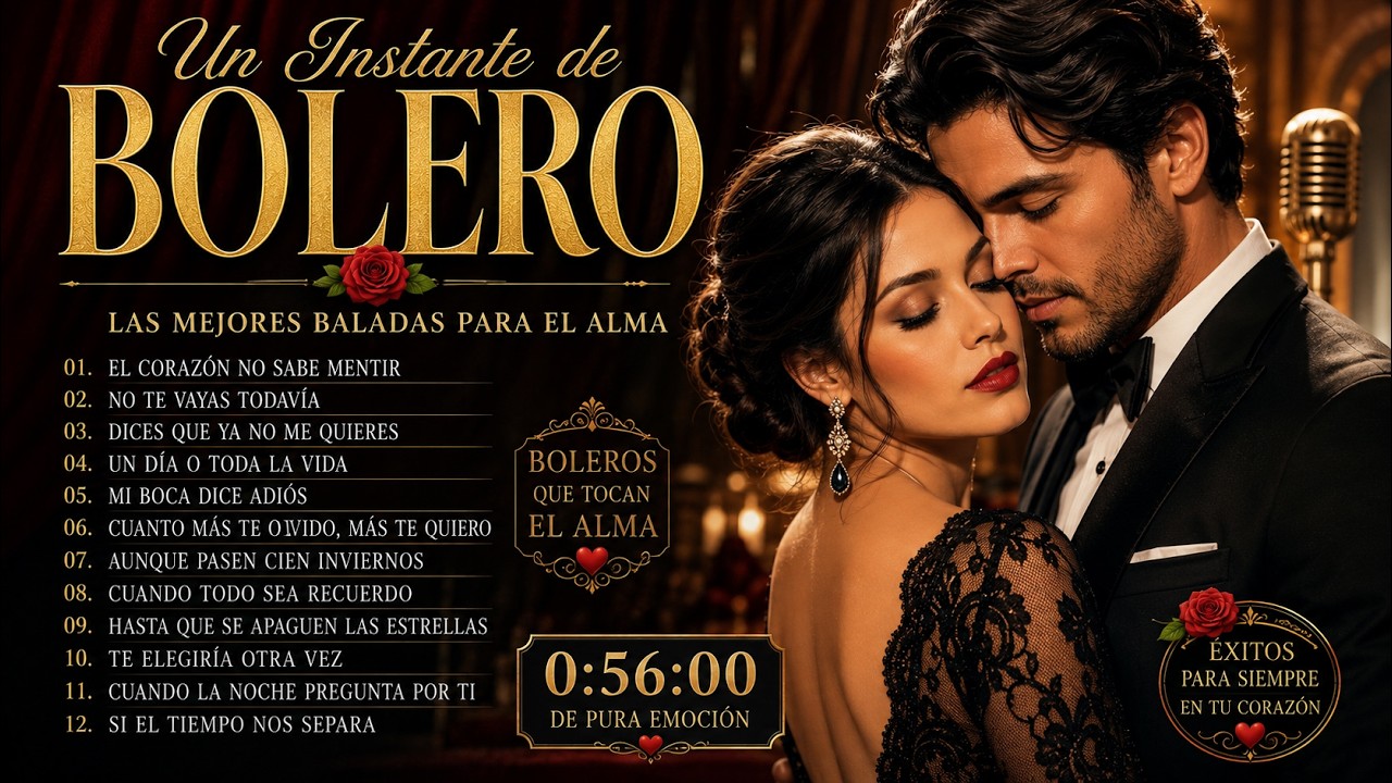 Cover Boleros Románticos Inolvidables ❤️ El Corazón No Sabe Mentir | 56 Min de Amor, Pasión y Nostalgia