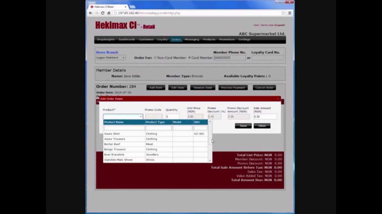 Customer Point of Sale Check-Out Process - Hekimax Ci- Retail Solution