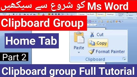 Clipboard Group in MS Word | MS Word Full Course in Urdu/Hindi | Copy, Cut, Paste