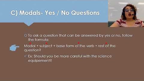 Verbs  Modals  Yes  No Questions