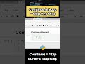 Python Continue Statement | Skip Current Step #python #dataanalysis #learnpython  #shorts