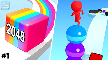 Jelly Run 2048 | Stack Rider | All Levels Gameplay | Android, iOS | Satisfying Mobile Games #1