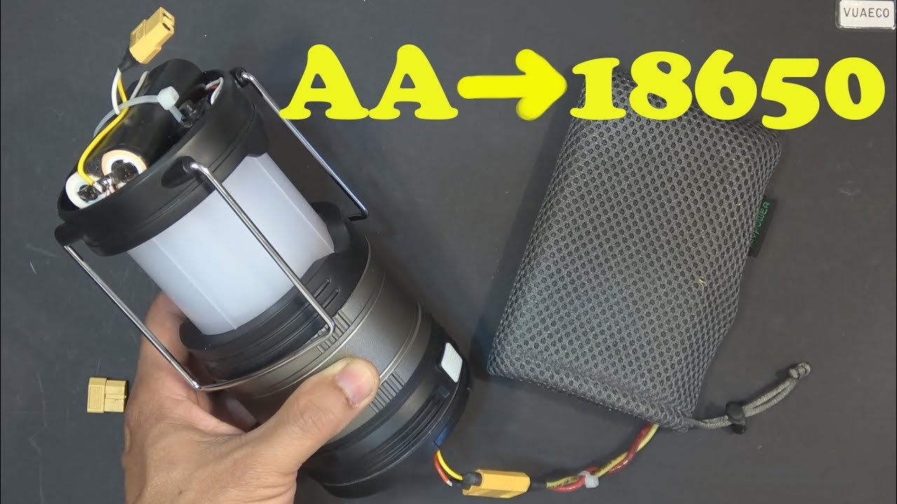 DIY: LED Lantern hack: from AA to 18650 Li-ion & Install more