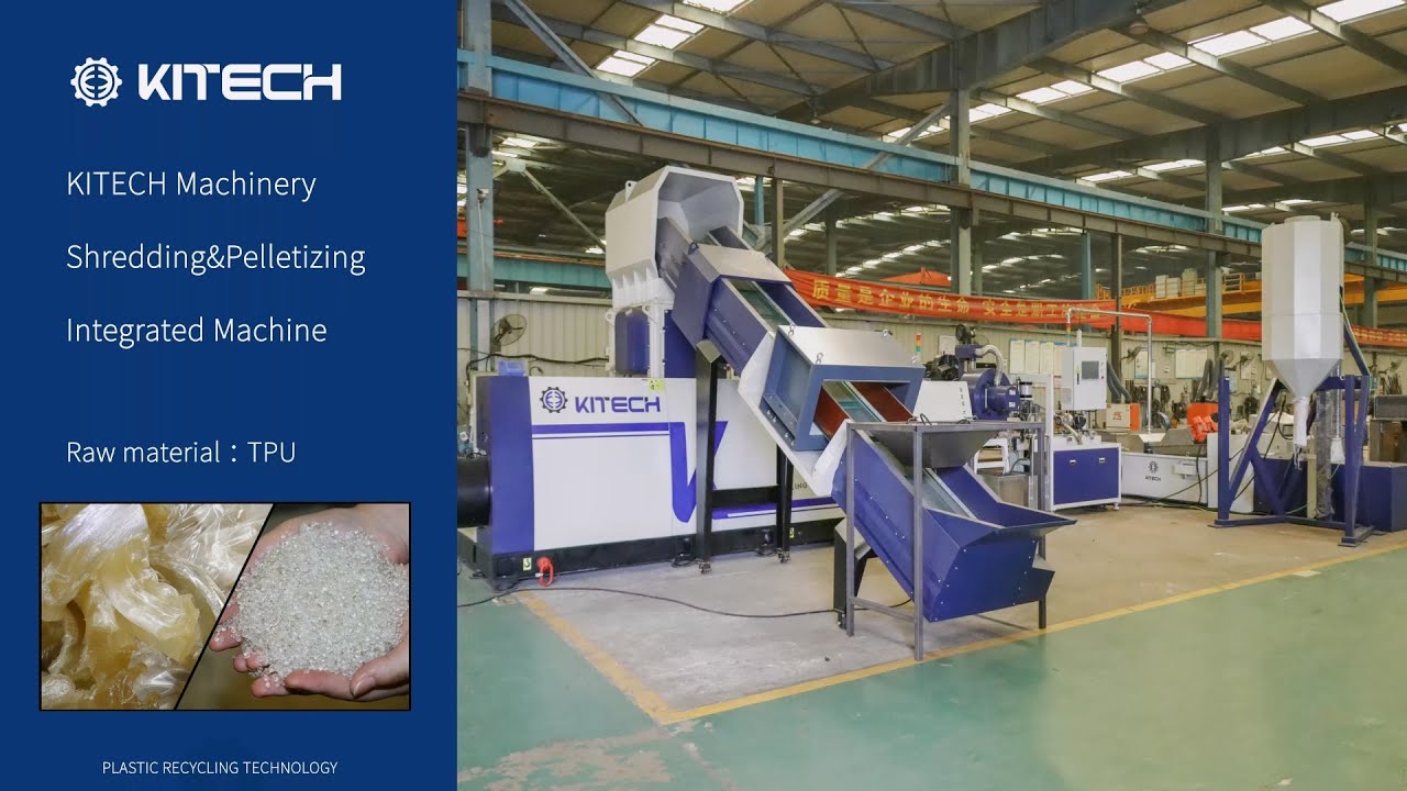 Plastic Shredder&Pelletizing Integrated Machine For TPU Material