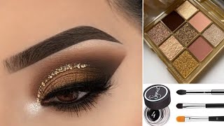 Natural trending different type of golden eye makeup tutorial for beginners | shine&glow | makeup  screenshot 2