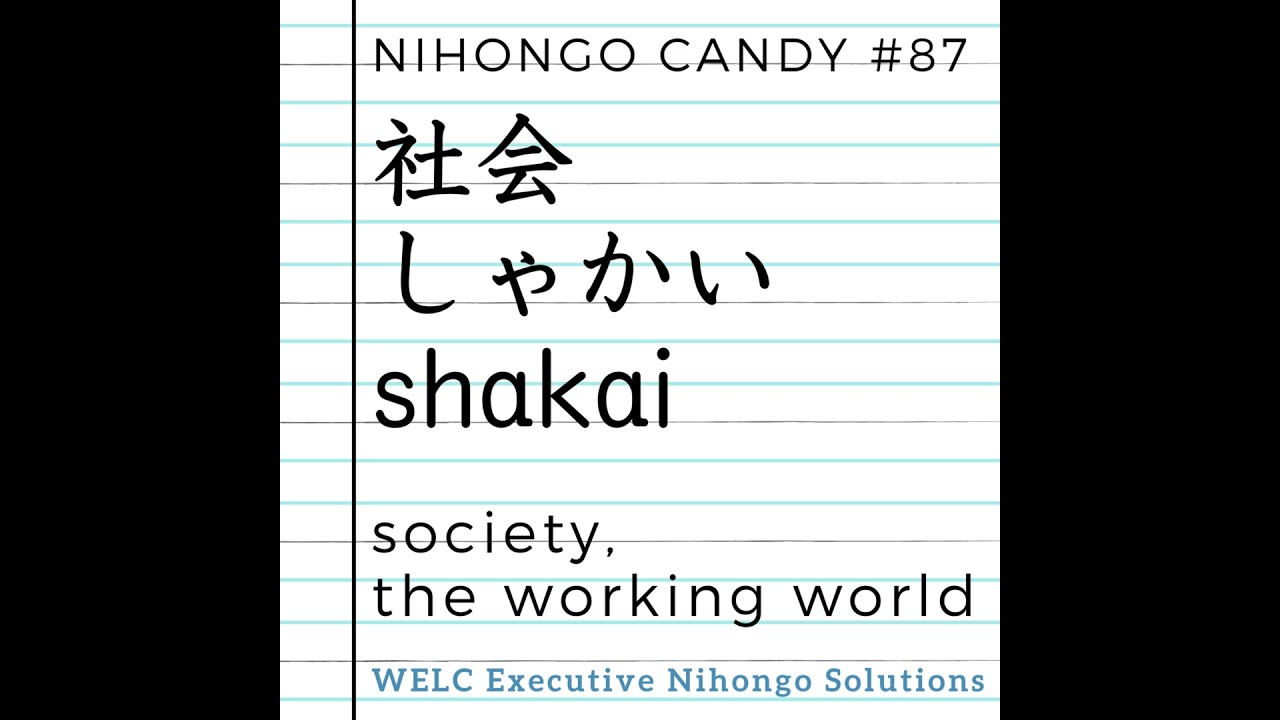 Japanese Language Lesson 87 社会 / shakai / society, the working
