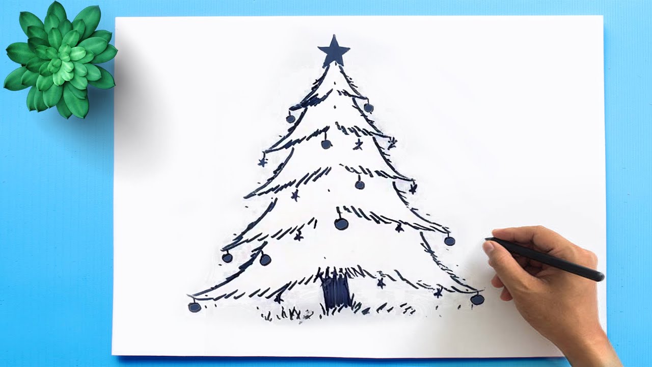 Christmas Tree Drawing #merry_christmas - YouTube