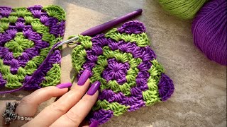 Так вы еще не вязали! 🕊 Алмазный 💎💎💎 квадрат вяжем без отрыва нити! CROCHET GRANNY SQUARE