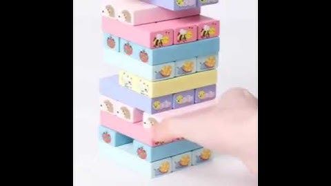 Wooden Learning Tumbling Tower Stacking Toy Wooden Montessori Building Blocks Tower Board Games Kids