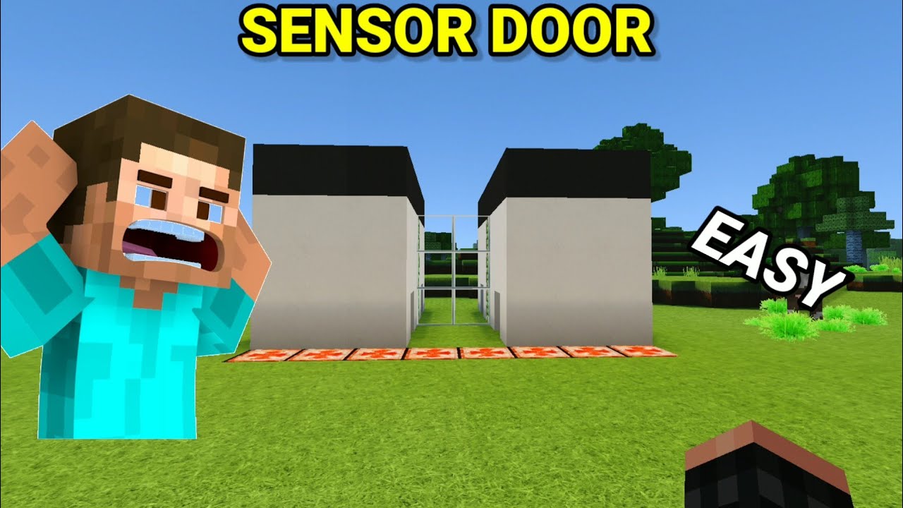 Sensor Door in Minecraft Very Easy to Make Sensor Door in Minecraft