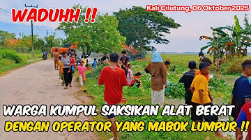 Lapor KDM ‼️ Warga Cikuda Kumpul Saksikan Excavator Orange Mabok Lumpur ‼️