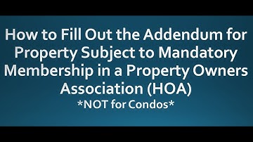 HOA Addendum
