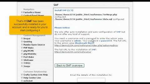 WHB Presents: Installing SMF from Fantastico