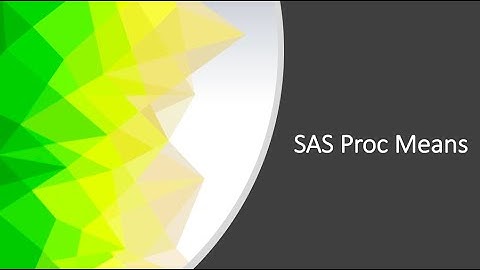 SAS Proc Means