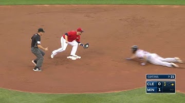 CLE@MIN: Buxton fields single, throws out Napoli