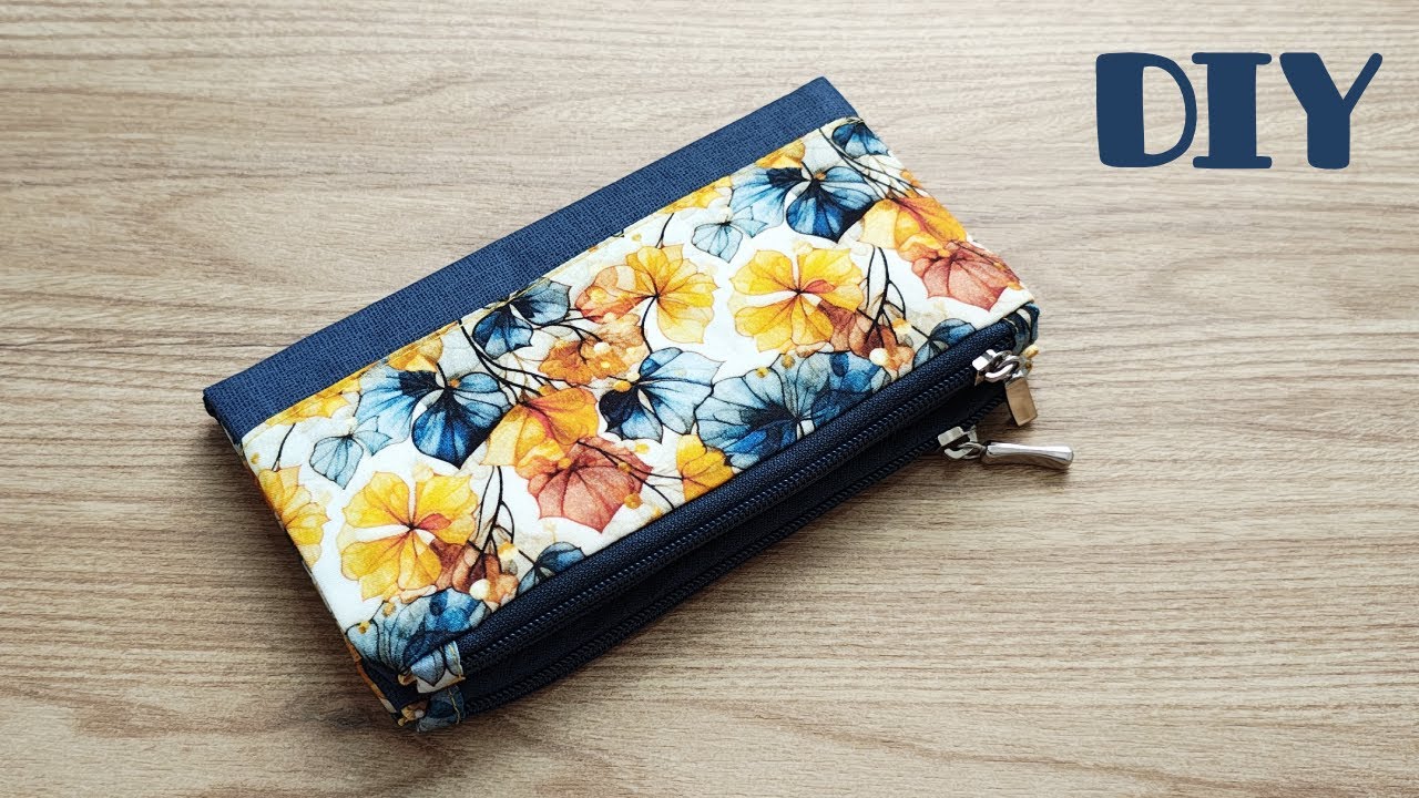 Como fazer uma carteira com 2 zíperes