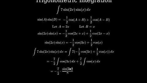 Find the general indefinite integral  Use C for the constant of integration 7sin(2x)sin(x) dx
