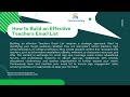 Teachers Email List The Ultimate Tool for Educational Marketin