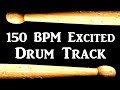 Excited Rock - 150 BPM Drum Track - Drum Beat for Bass Guitar Backing #387