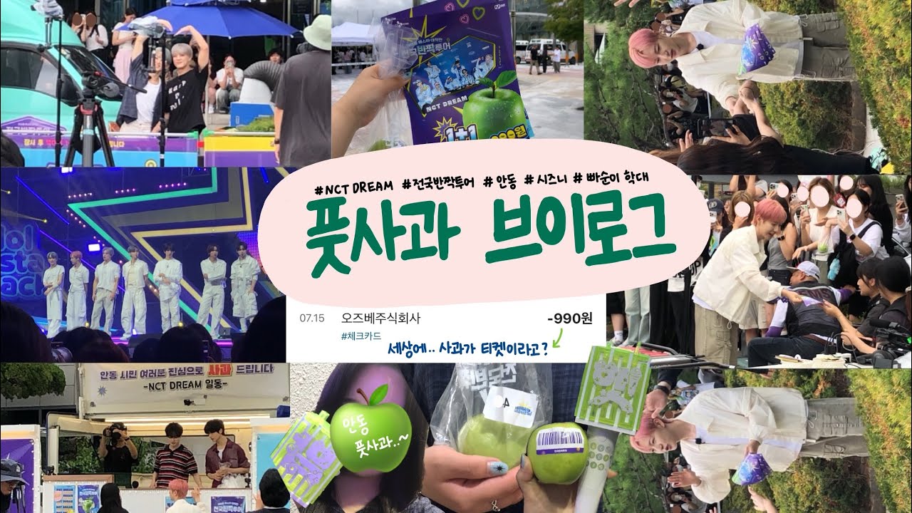 풋사과 브이로그 • 전국 반짝 투어 • 빠순이 학대 당하고 플로어 10열을 얻다 • 레전드 기억 미화 오프 • 안동 사과