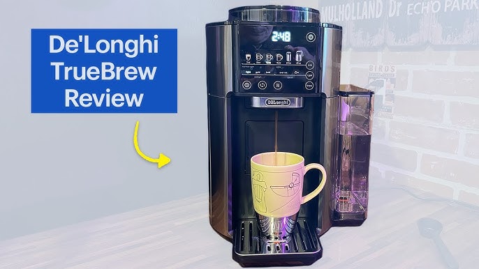 De'Longhi TrueBrew Drip Coffee Maker, Built in Grinder, Single Serve, 8 oz  to 24 oz with 40 oz Carafe, Hot or Iced Coffee, Stainless,CAM51035M