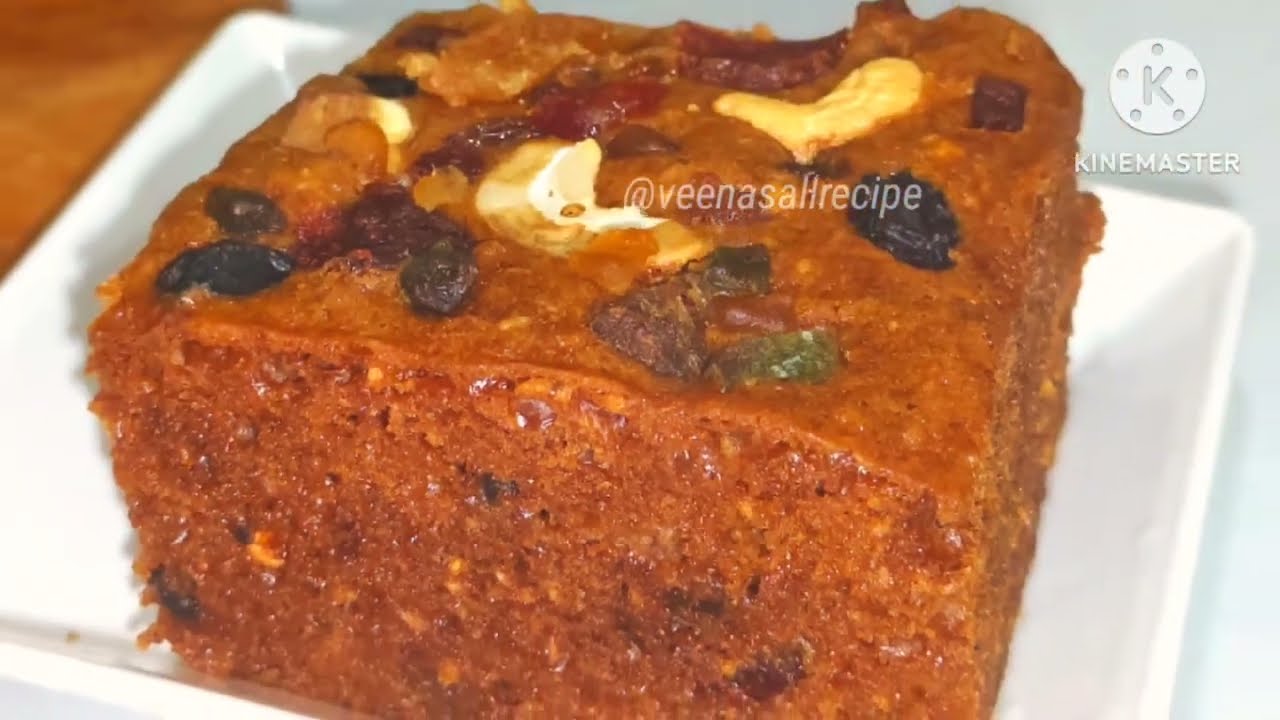 Plum cake! No sugar caramel and eggless moist easy cake recipe
