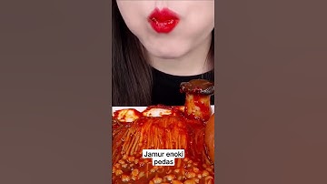 Thumbnail of Asmr Jamur Enoki Pedas #mukbang #asmr #koreanfood #shorts