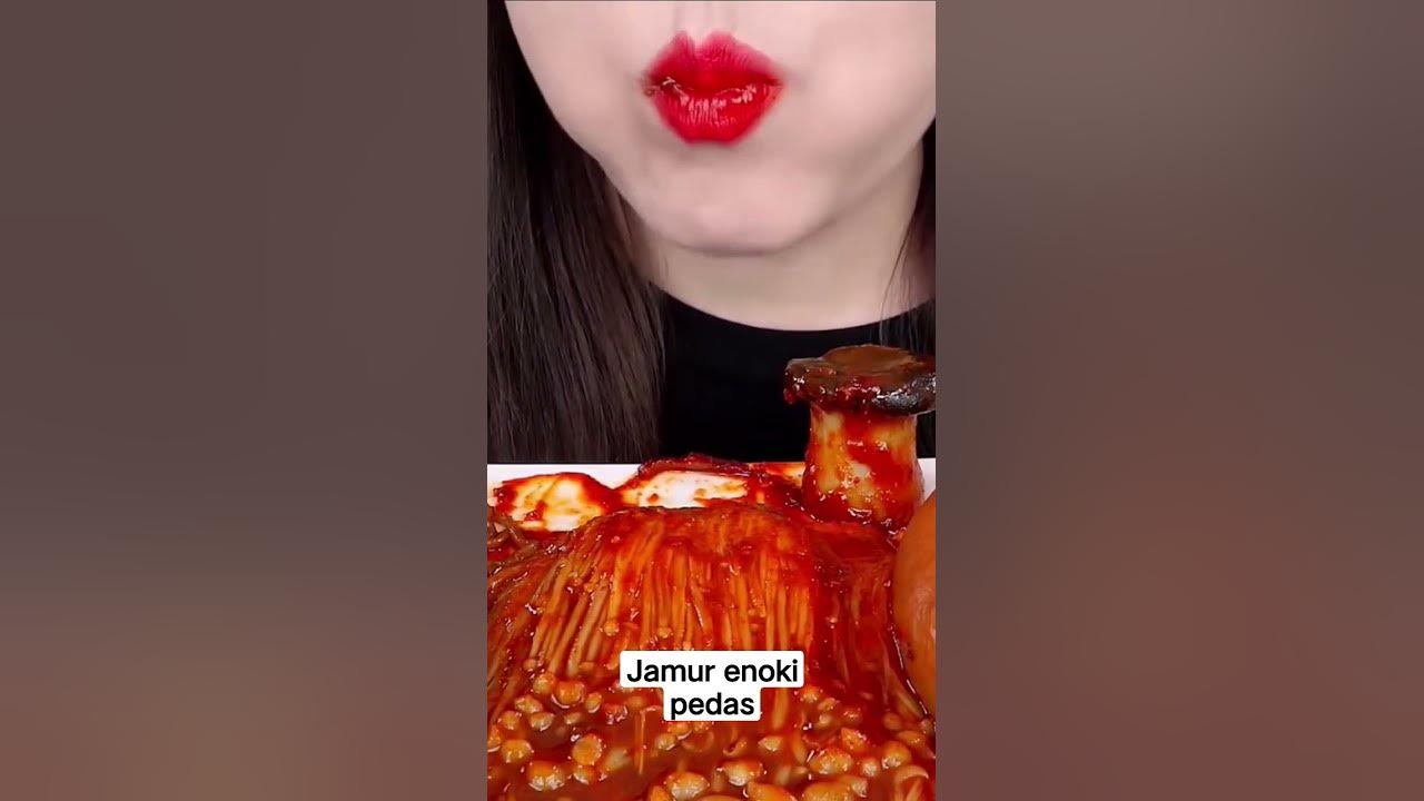 Asmr Jamur Enoki Pedas #mukbang #asmr #koreanfood #shorts