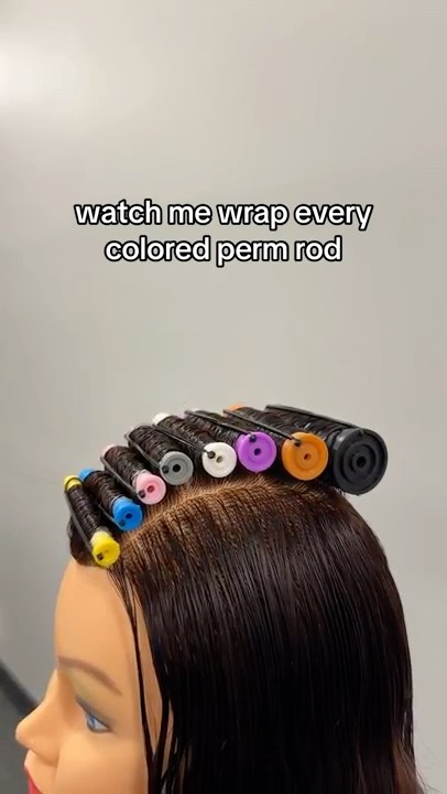 Watch me wrap every colored perm rod #permresults #cosmetology # ...